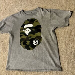 Gray Camouflage Bape shirt for sale worn only once good Deal